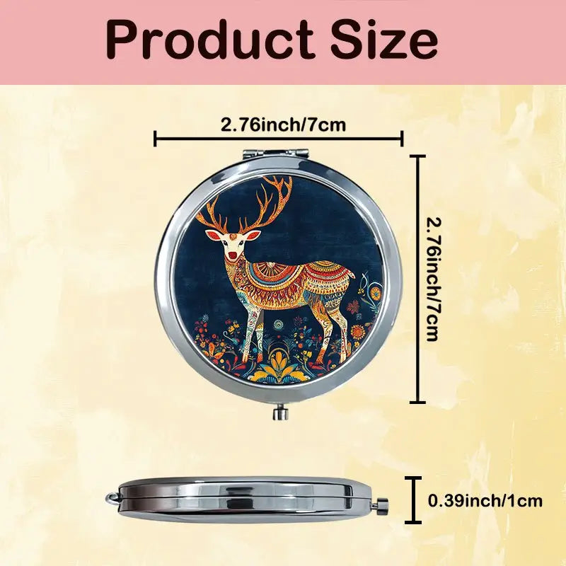 Scandinavian Reindeer w/Paisley Design Handheld Mirror