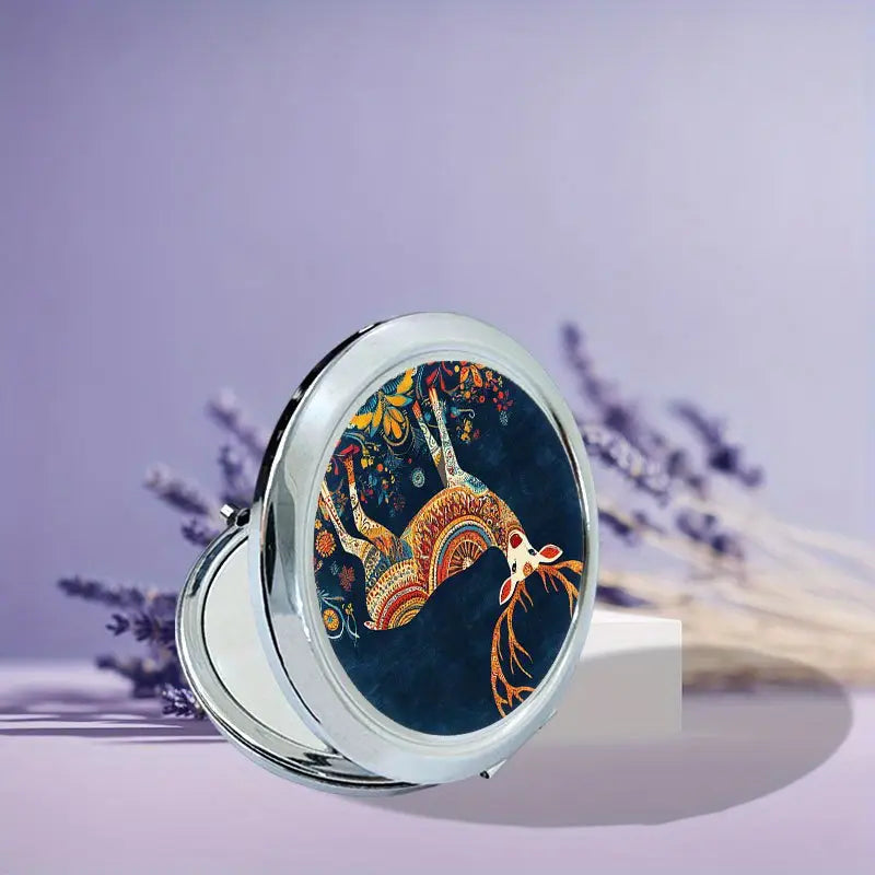 Scandinavian Reindeer w/Paisley Design Handheld Mirror