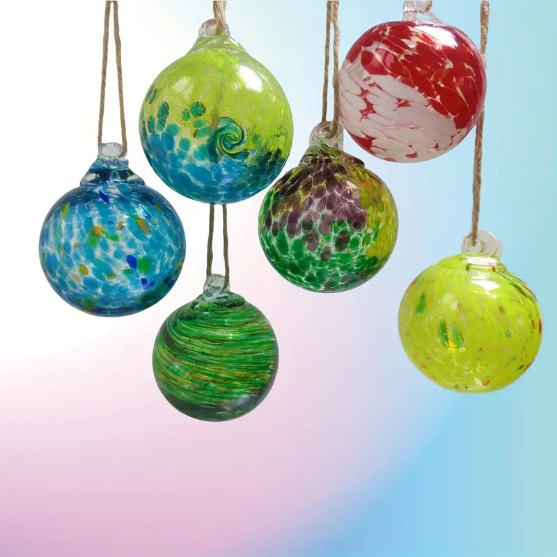 6pcs Hand-blown Glass Christmas Decoration Ornaments