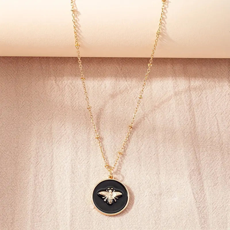 Bee Pendant Necklace With Blessing Card & Elegant Necklace