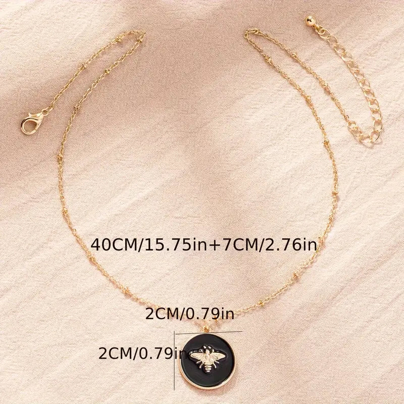 Bee Pendant Necklace With Blessing Card & Elegant Necklace