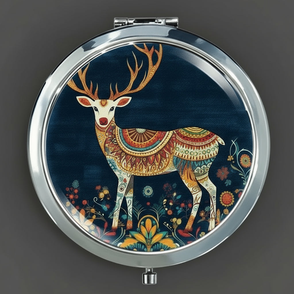 Scandinavian Reindeer w/Paisley Design Handheld Mirror