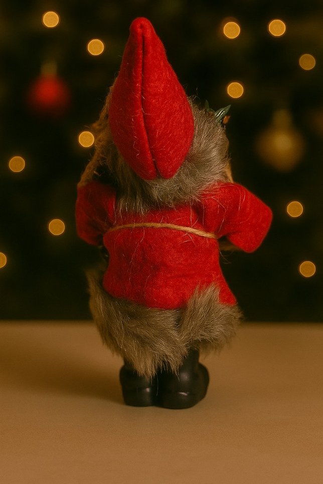 Santa Claus / Father Christmas 7in Ornament with Grey Fur Coat