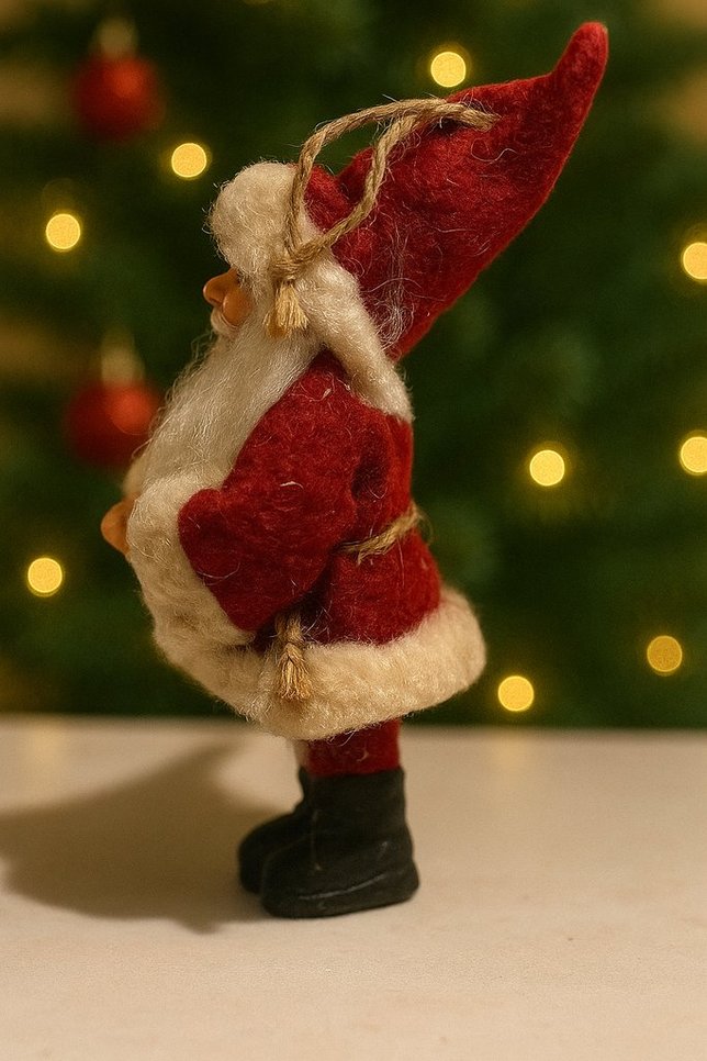 Santa Claus / Father Christmas 7in Ornament with White Fur Coat
