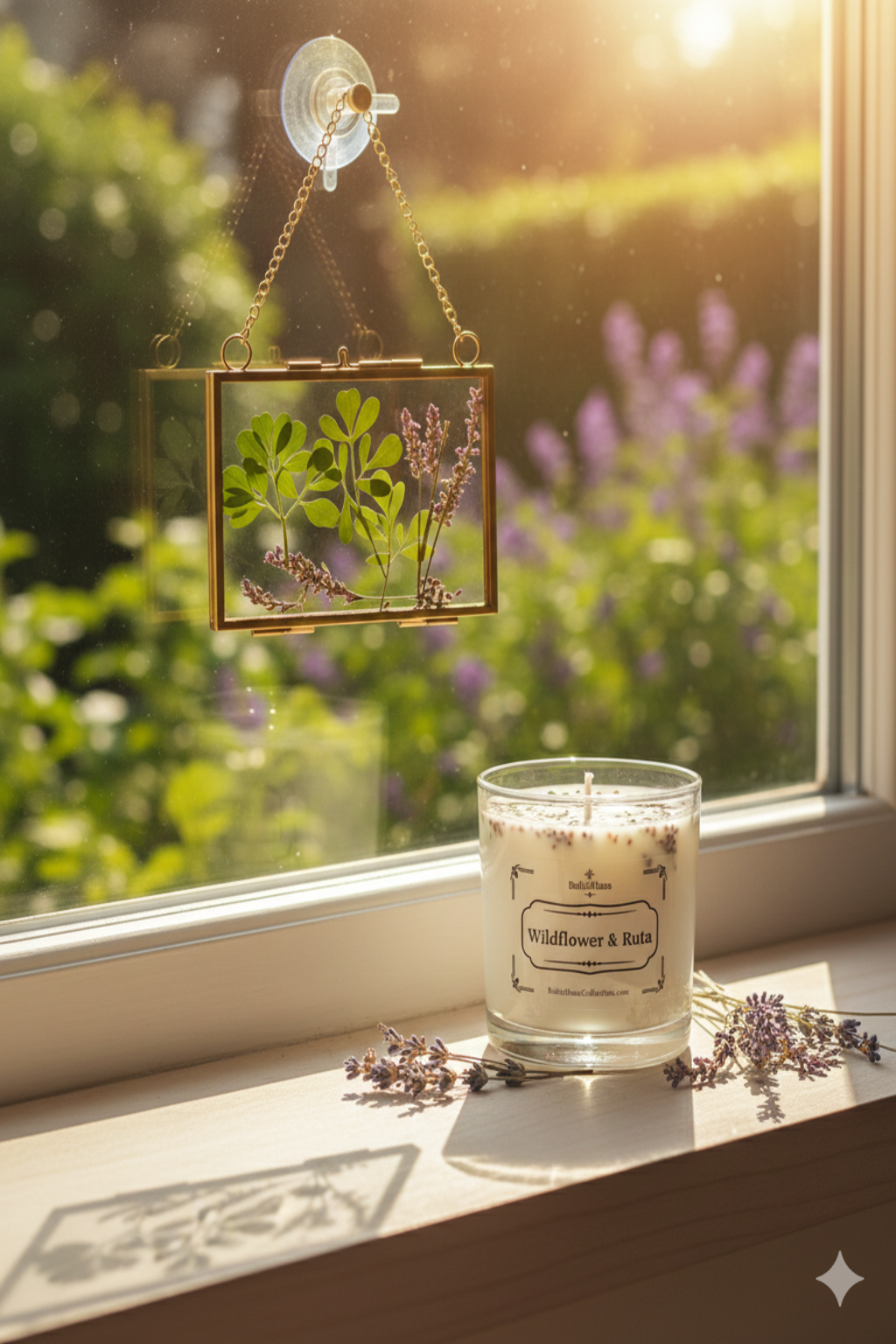 Ruta and Wildflower Suncatcher--Horizontal