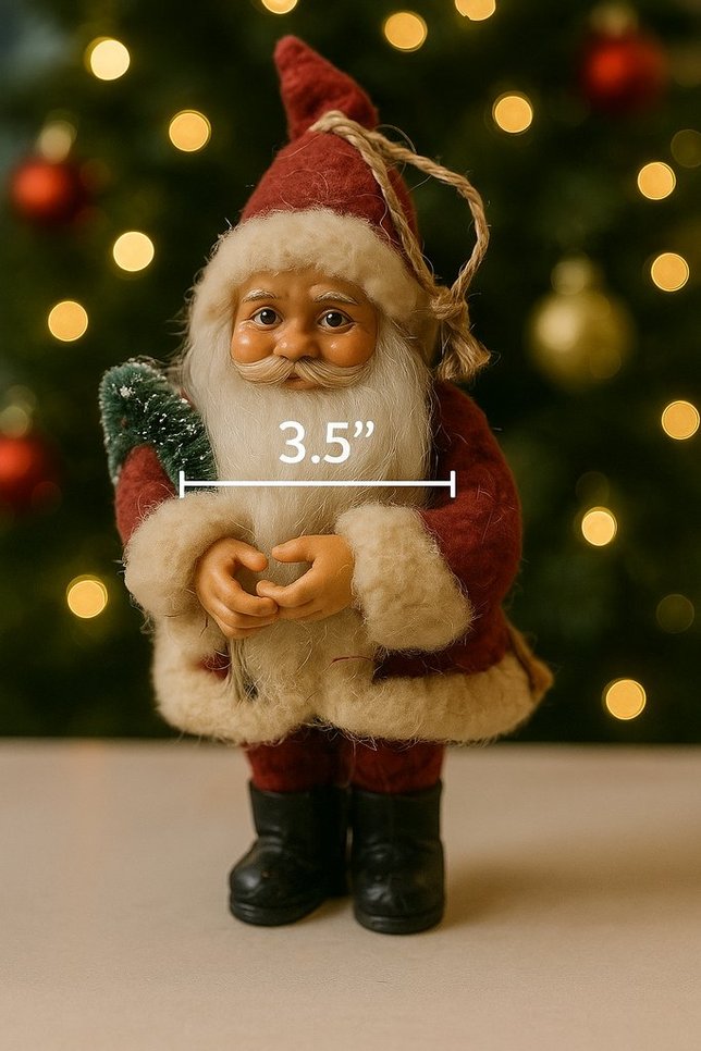 Santa Claus / Father Christmas 7in Ornament with White Fur Coat