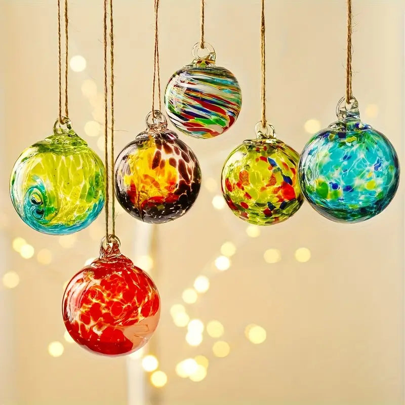 6pcs Hand-blown Glass Christmas Decoration Ornaments