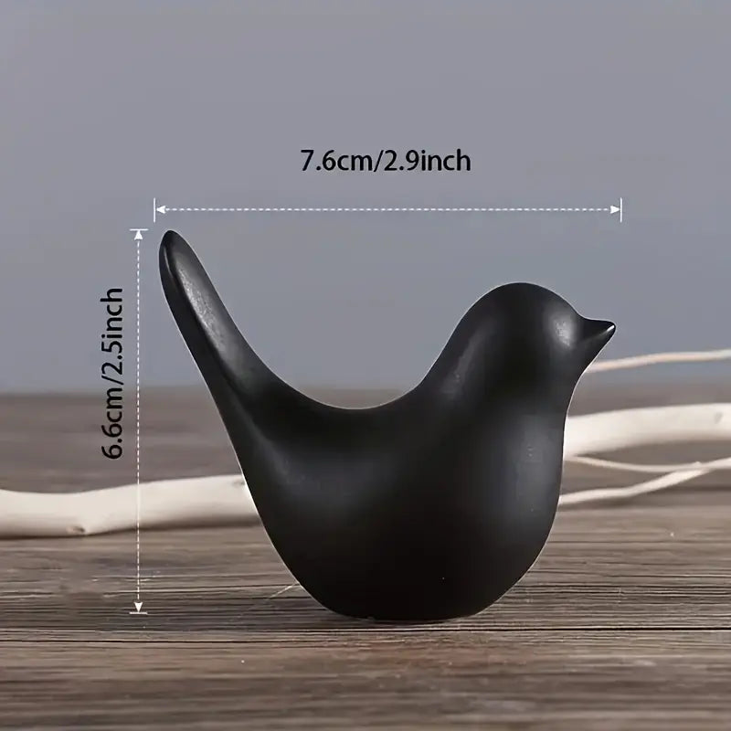 2pcs Black Bird Couple Figurines