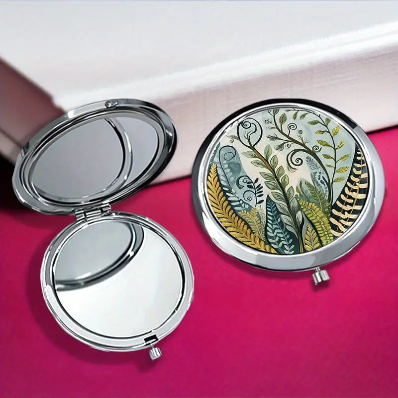 Fern Fiddleheads Scandinavian Folding Portable Travel Mirror