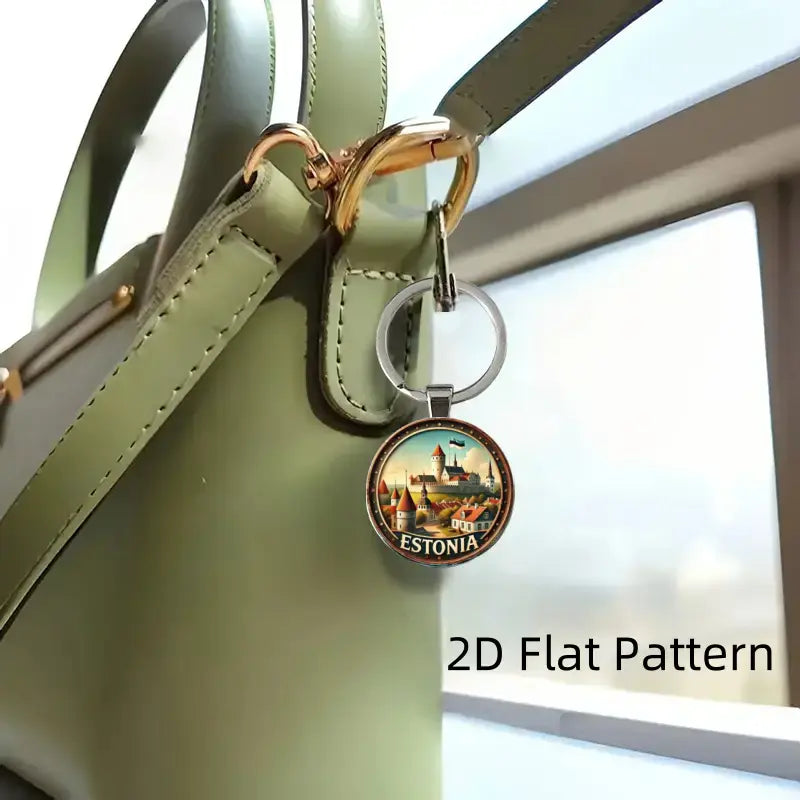 2D Flat, Vintage Estonia Medieval Castle Keychain