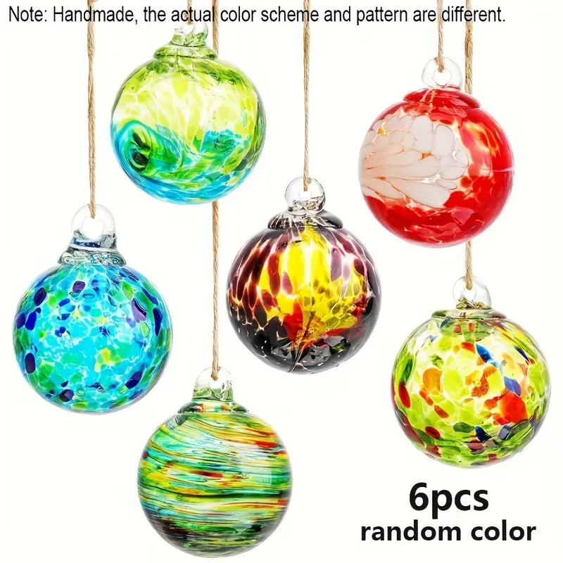 6pcs Hand-blown Glass Christmas Decoration Ornaments