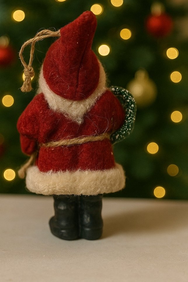 Santa Claus / Father Christmas 7in Ornament with White Fur Coat